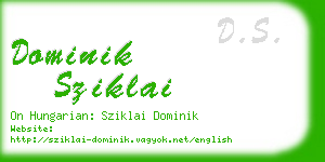 dominik sziklai business card